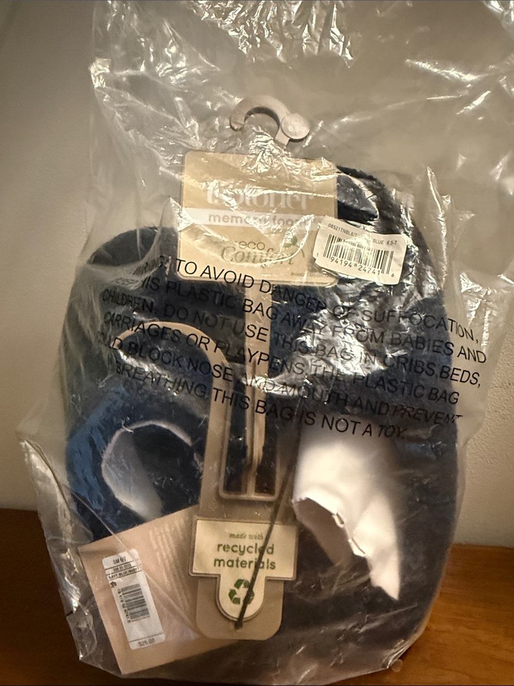 Isotoner Comfort Navy Plush Slippers